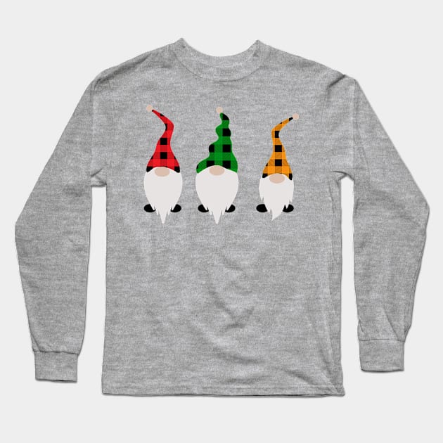 Christmas Gnomes Plaid Long Sleeve T-Shirt by SrboShop